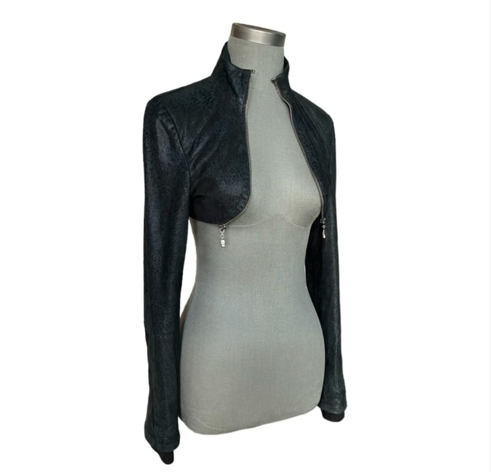 Armando Gomez Leather Windbreaker Vest Jacket Dark Blue M Italy 3-Way Style - Picture 11 of 14